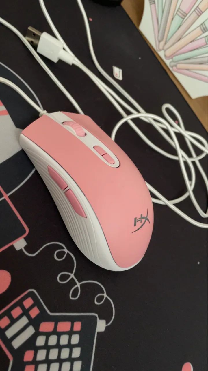 Mouse gamer hyperx pulsefire core rosa
