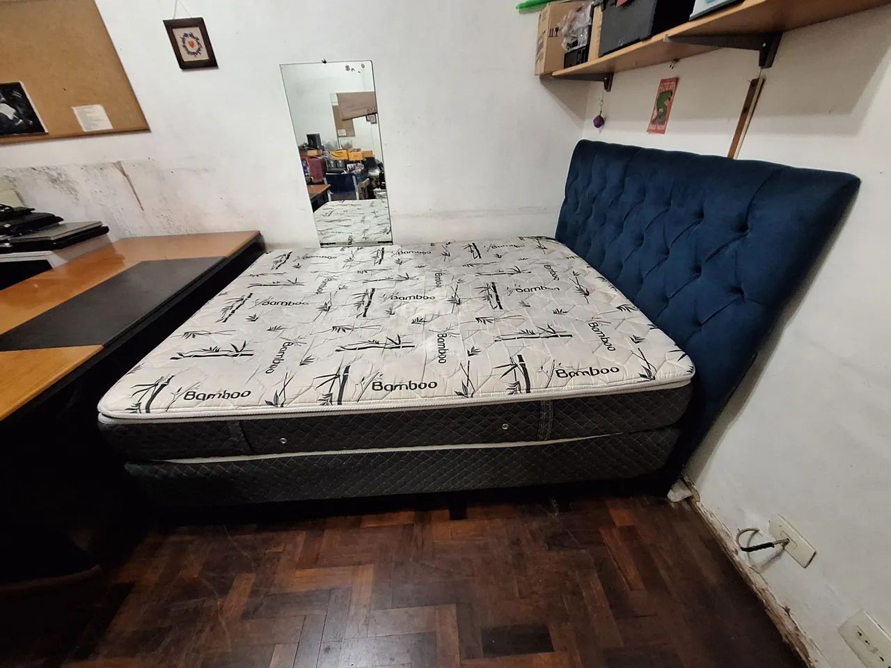 Cama box + colchão queen size com cabeceira  - Foto 2