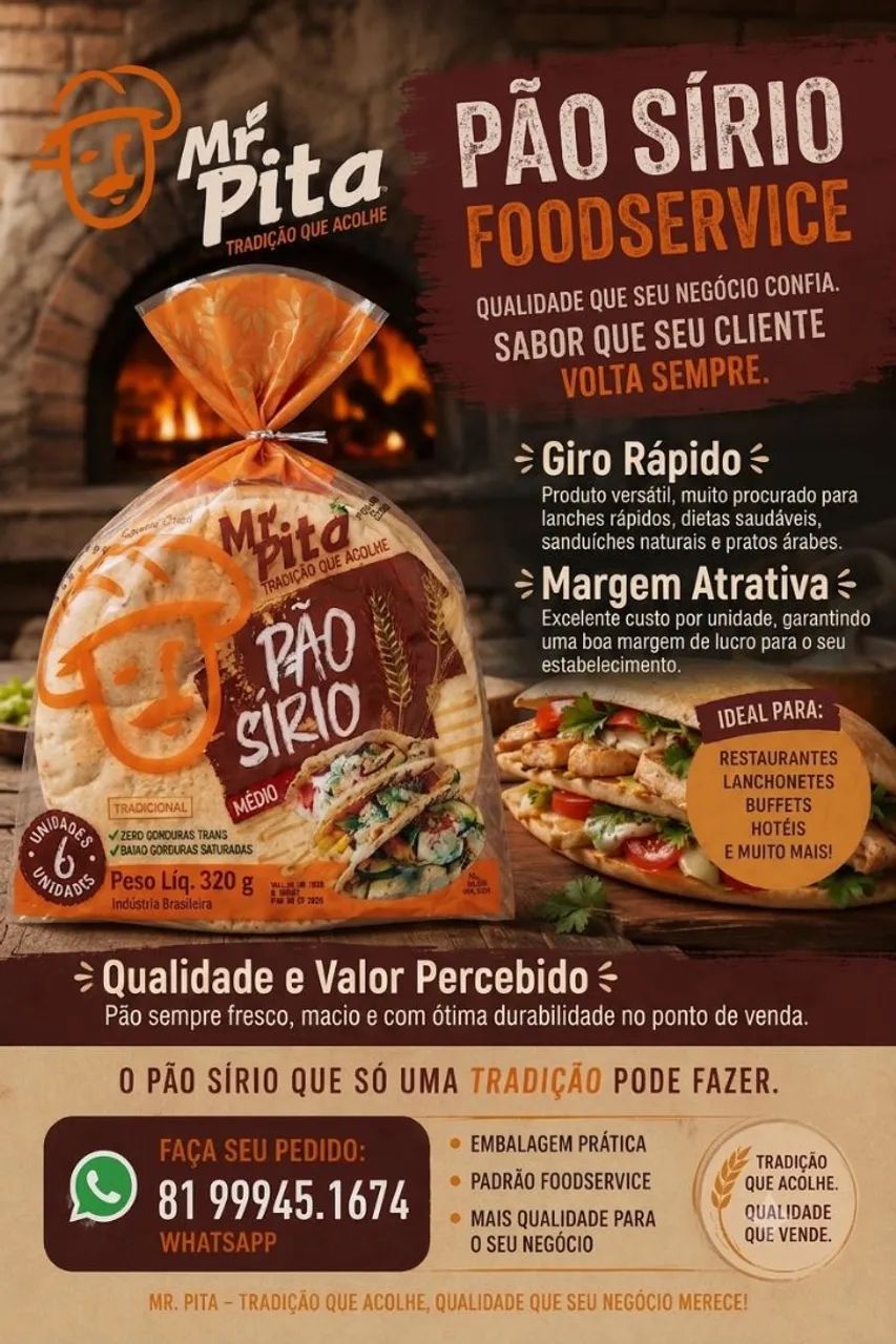 Pão sírio Foodservice 