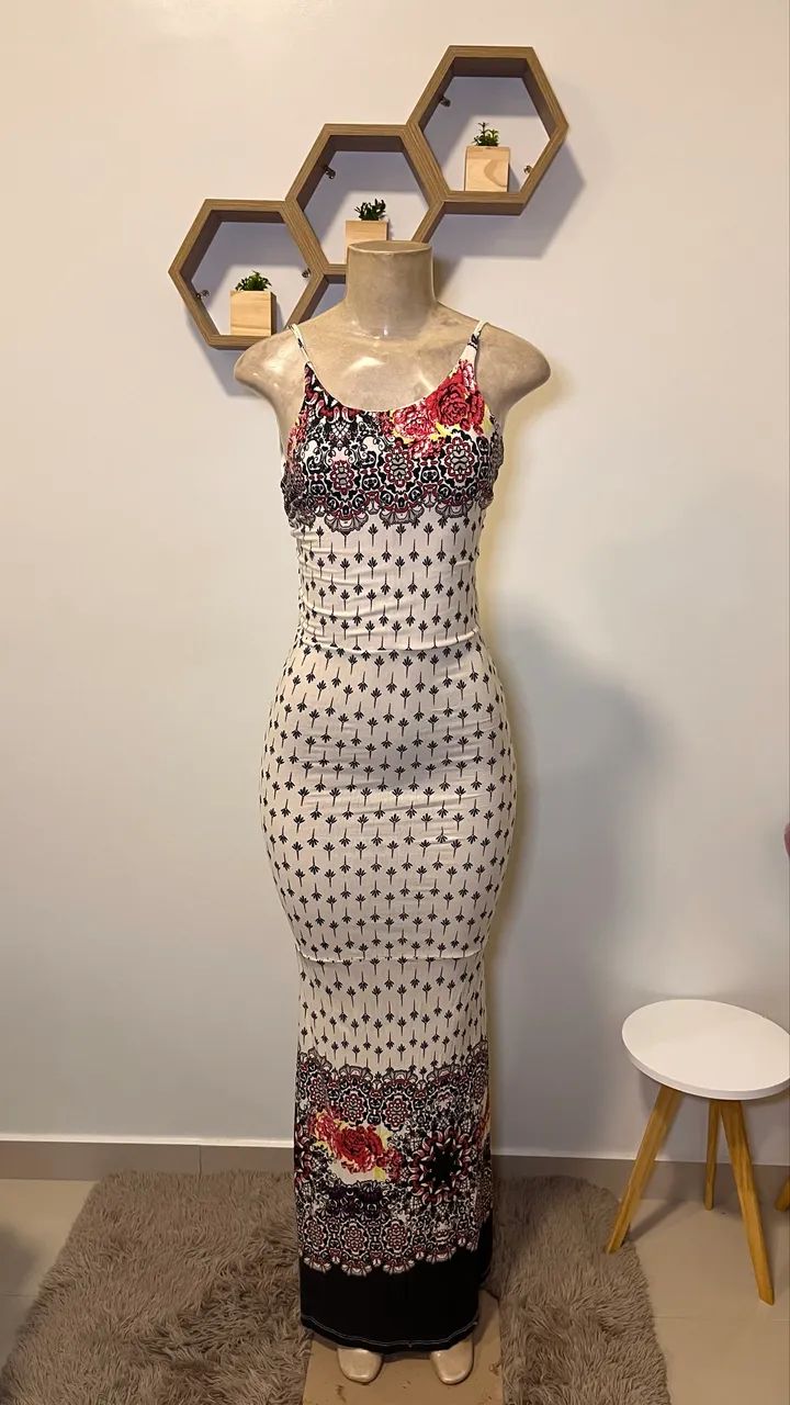 Vestido Longo de Algodão