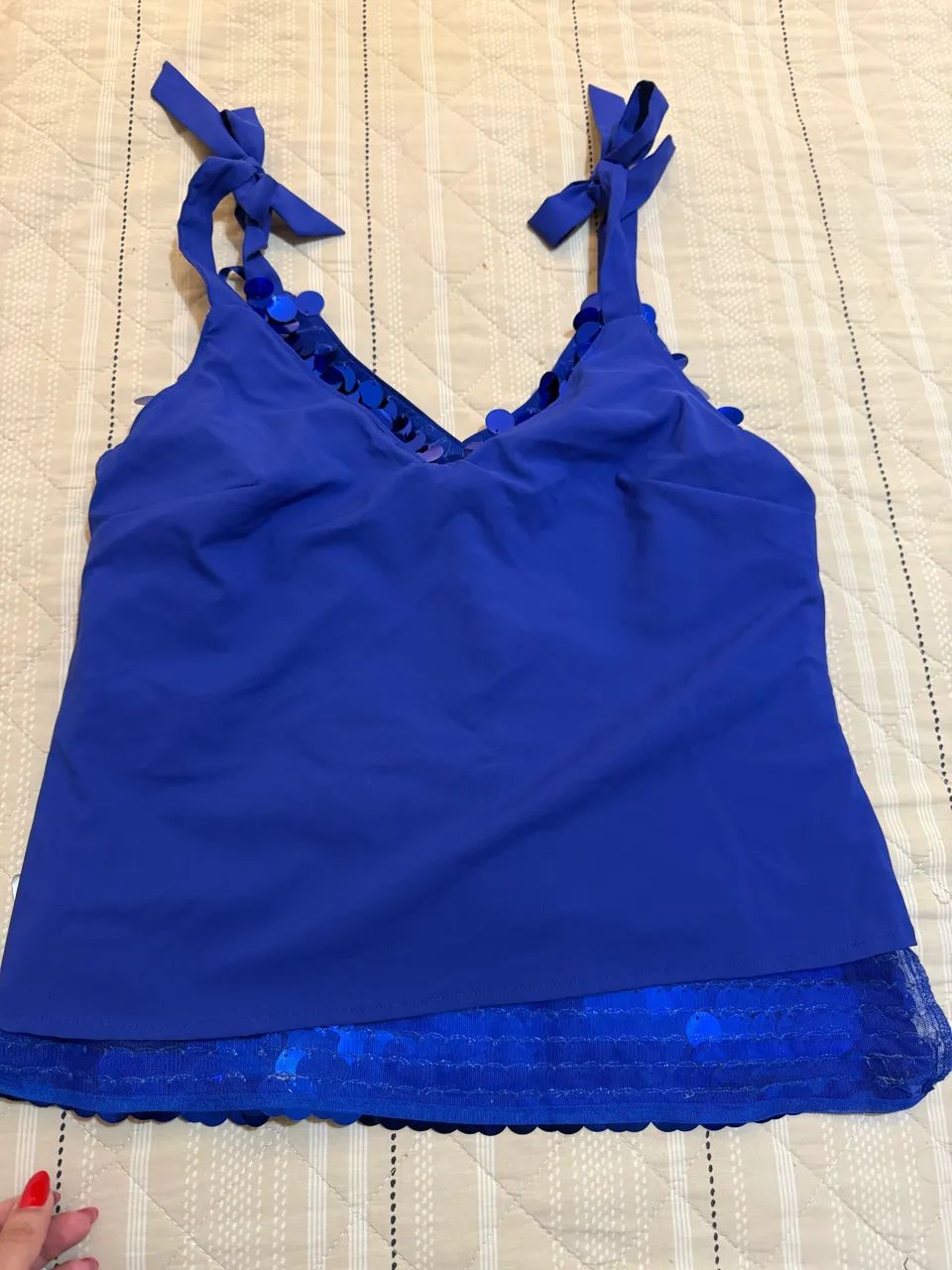 Blusa em paete azul  - Foto 4