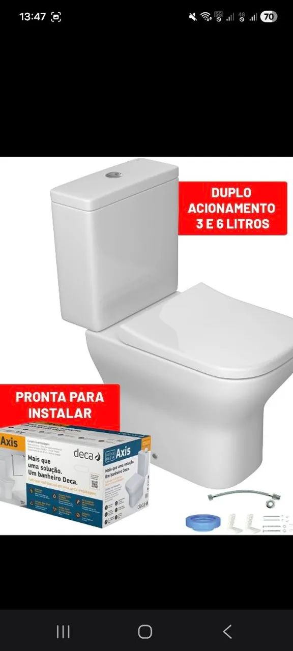 Kit Bacia acoplada Deca Axis - Foto 2