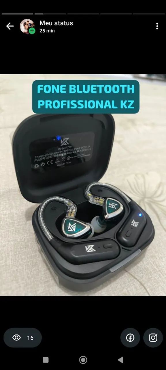 Fone kz bluetooth profissional 