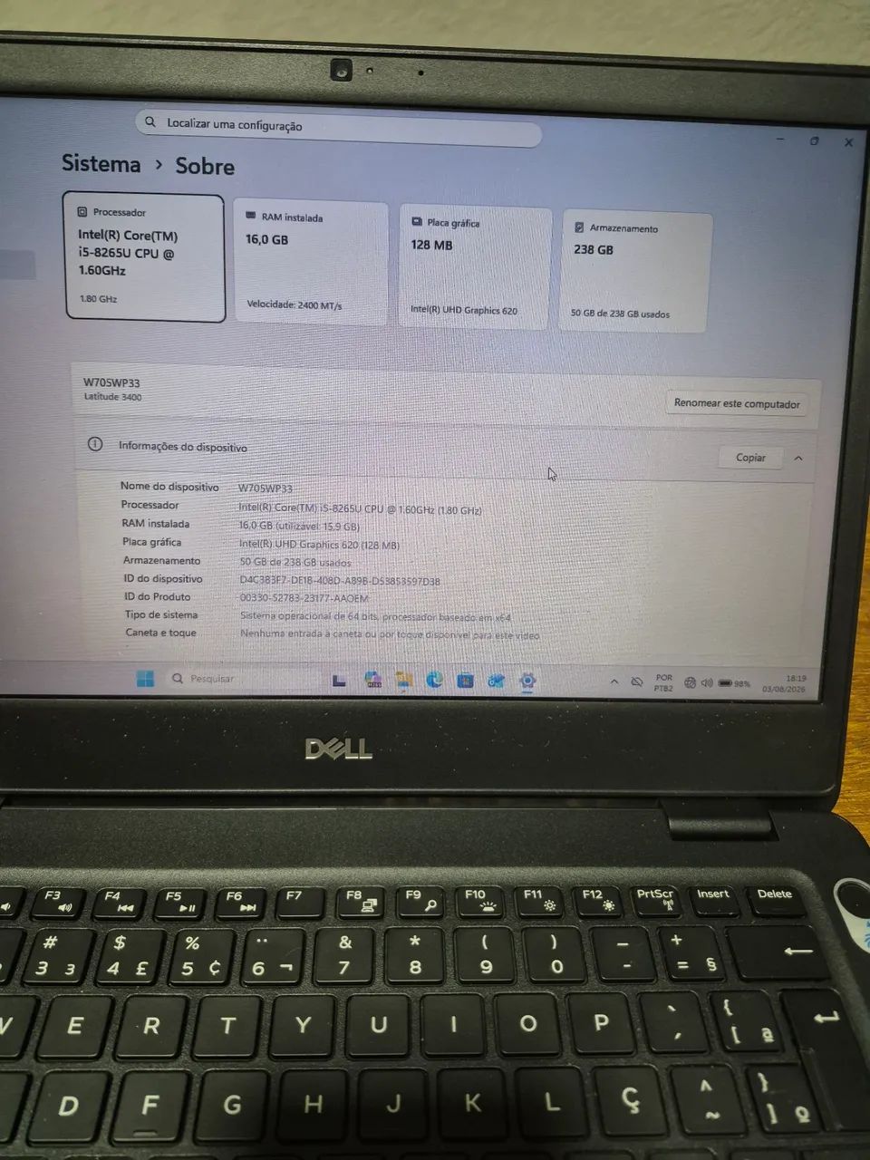 Dell latitude 3400 14'