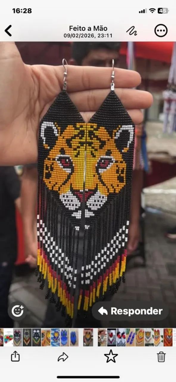 Brincos em miçangas  - Foto 5