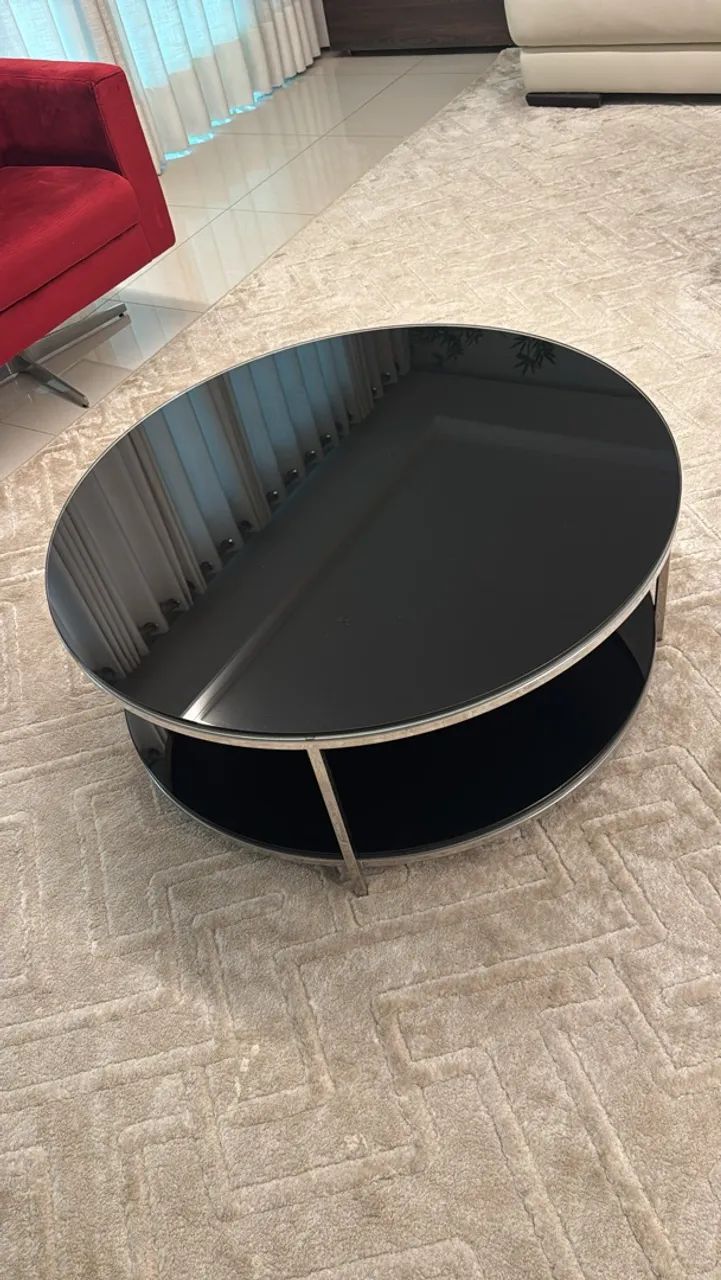 Mesa de centro em inox e vidro  - Foto 2