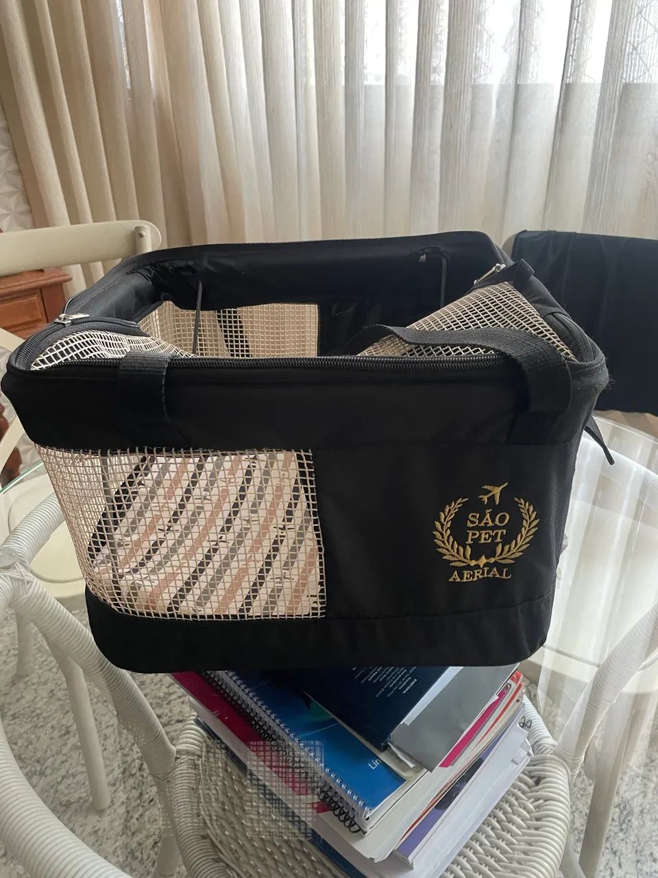 Bolsa de Transporte São Pet Aerial GL para Cães e Gatos Preta