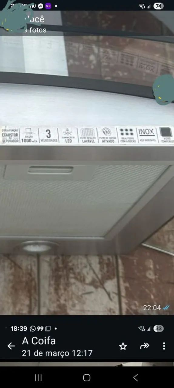 Coifa grande 90cm ,vendo ou troco por televisão  - Foto 4