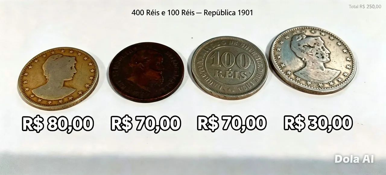 Lote de moedas império 400 1901 Dom Pedro República - Foto 2