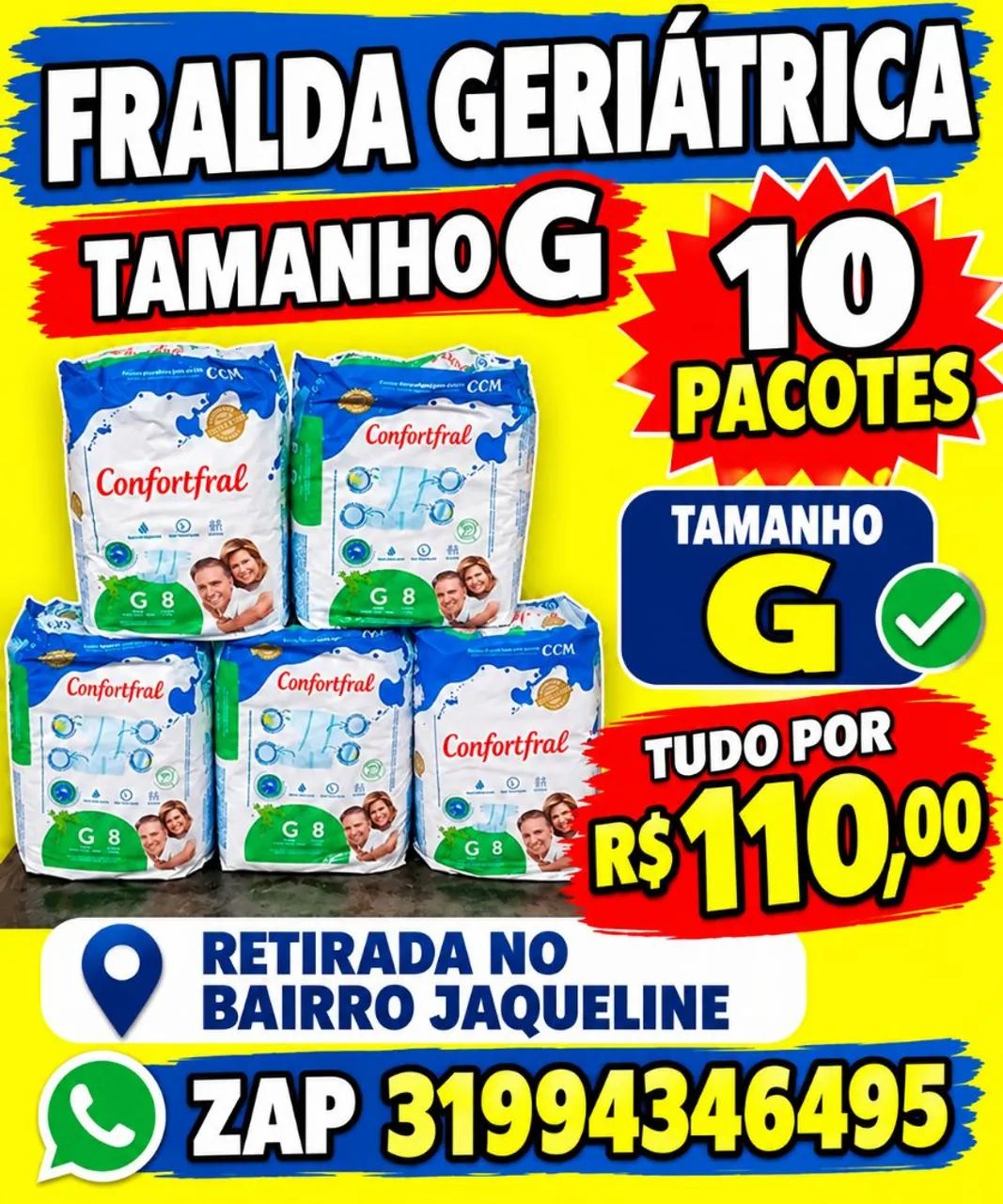 Vendo 10 Fraldas Geriátrica TAM G  - Foto 5