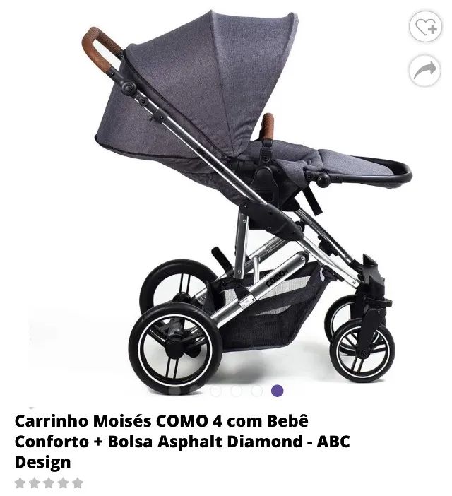 Vende-se Carrinho de Bebê COMO 4 - ABC Design em EXCELENTE ESTADO!! - Foto 3