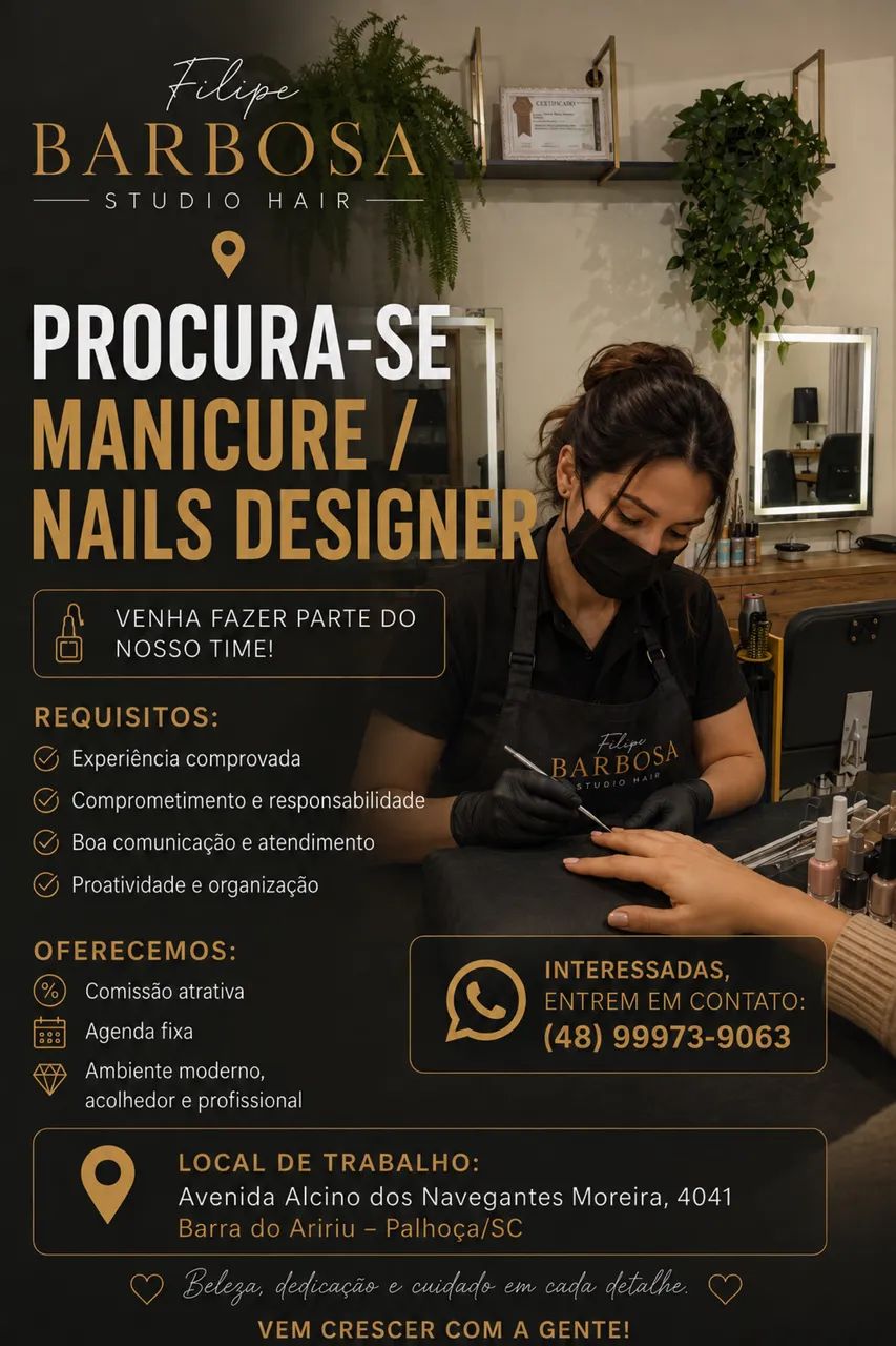 Vagas para Manicure/Nails Designer 