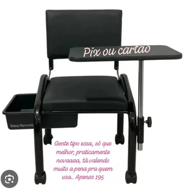 Cadeira para Manicure e Pedicure com Apoio e bandeja | Conservada $150