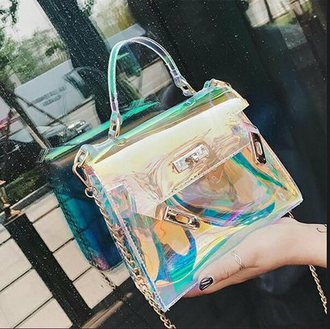 Promoção de R$ 140 por R$ 100. Bolsa Fashion Holográfica - Foto 2