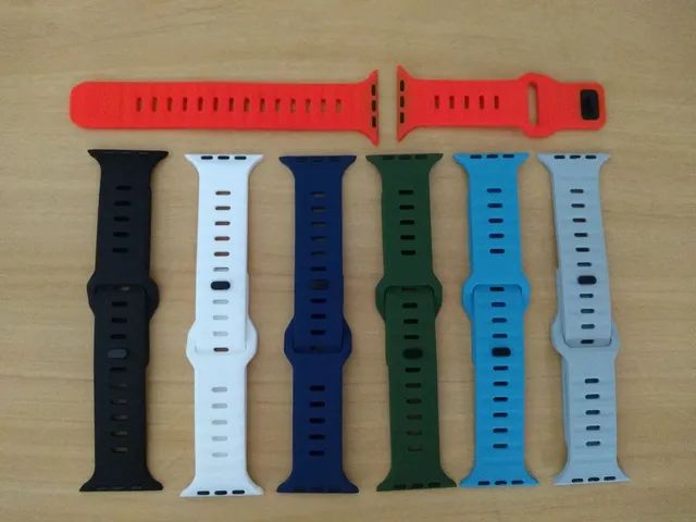 Pulseira Esportiva de silicone flexível para Apple watch 42/44/45/49mm