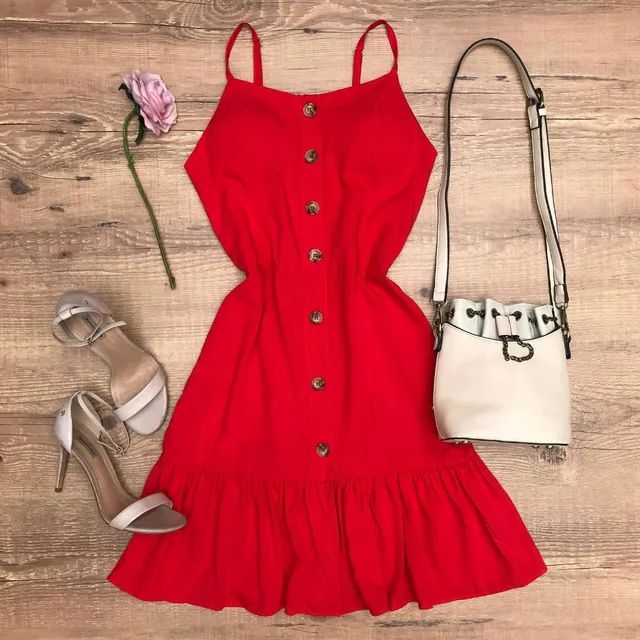 Vestido de babadinho vermelho