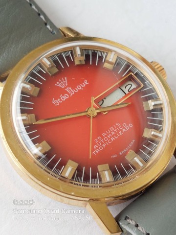 Relógio marca Grão Duque mostrador vermelho tamanho 35 mm - Foto 2