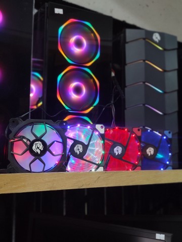 Fan Cooler Gamer 12x12 RGB Ventoinha para Gabinete Hayom Led
