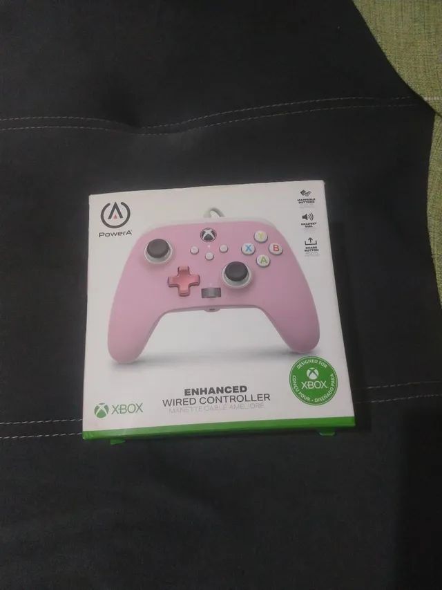 Controle xbox minecraft rosa