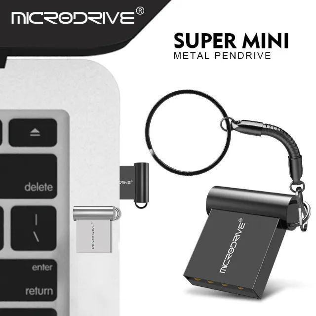 Mini Pen Drive 32 GB, Microdrive, USB 2.0, Metal, Original - Foto 2