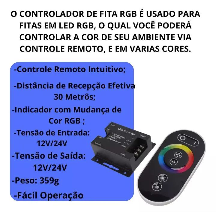 CENTRAL RGB TOUCH 12V/24V PRETA - Foto 4