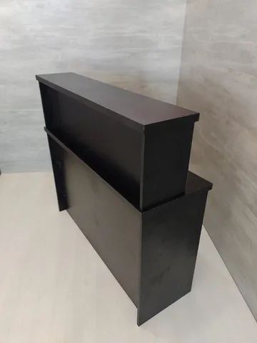 balcão de recepção reto simples preto 