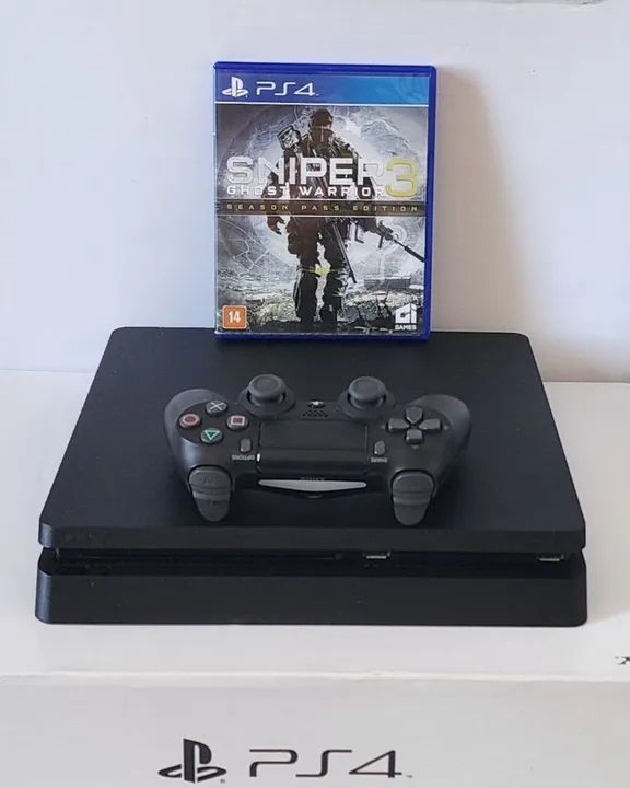 PS4 Slim 1 TERA + GARANTIA  + (Jogo SNIPER ELITE 3 - GHOST WAR)