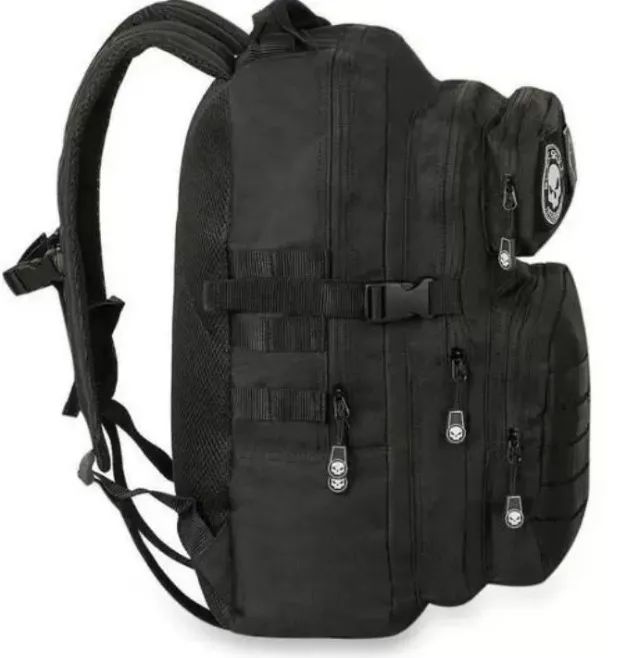 Mochila Masculina Black Skull Resistente P Notebook