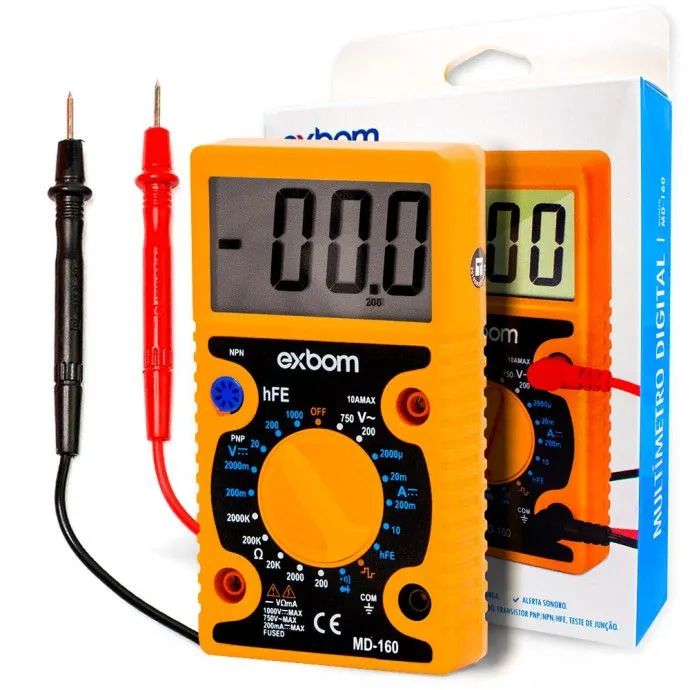 Multímetro Digital Portátil [Amarelo] Eficiente <br><br><br>
