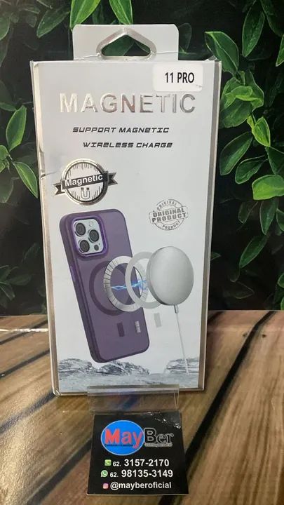 Capinha Magnética Compatível para Celular Linghtning 11 Pro - Carregamento Wireless