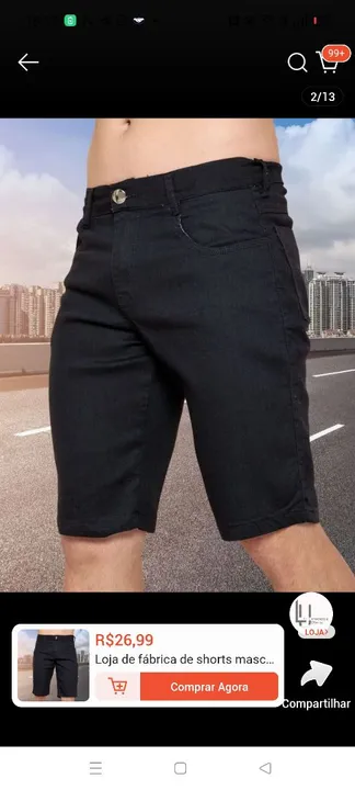 Shorts Masculino Preto