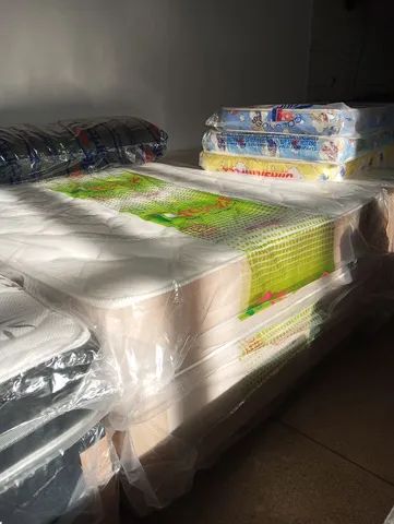 CAMA E COLCHÃO MOLAS ENSACADAS QUEEN NOVA  - Foto 2