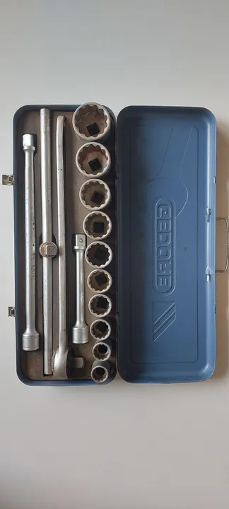 Conjunto de soquetes estriado Gedore 3/4 22mm ao 50mm