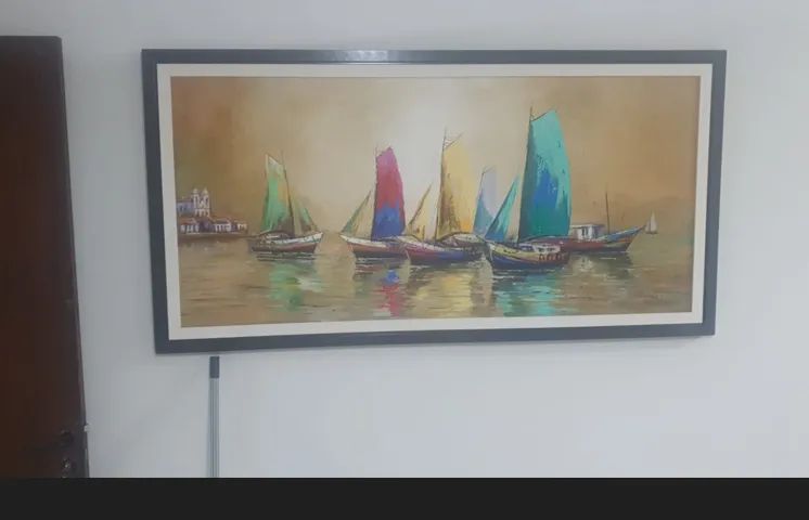 02 Quadros  pintura Manual Sala  Tamanho 83 cmX 1,63 cm - Foto 2