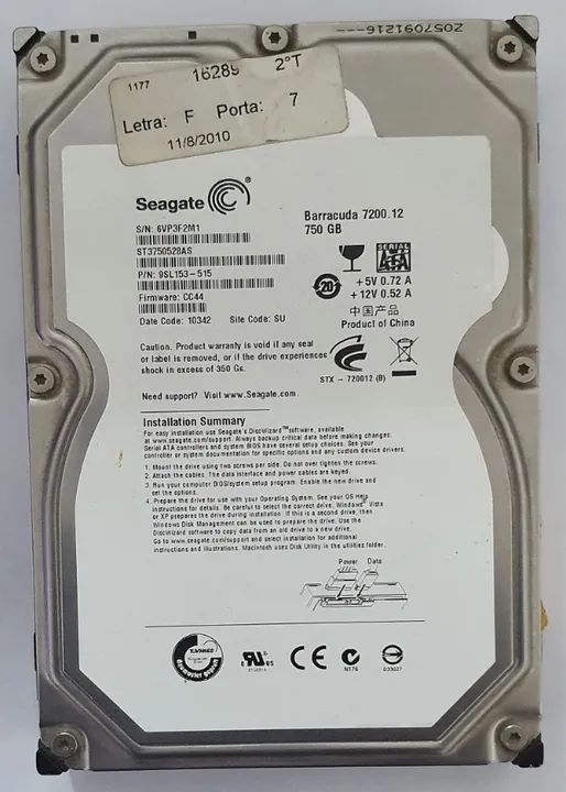 Placa Lógica Do Hd Seagate St3750528as
