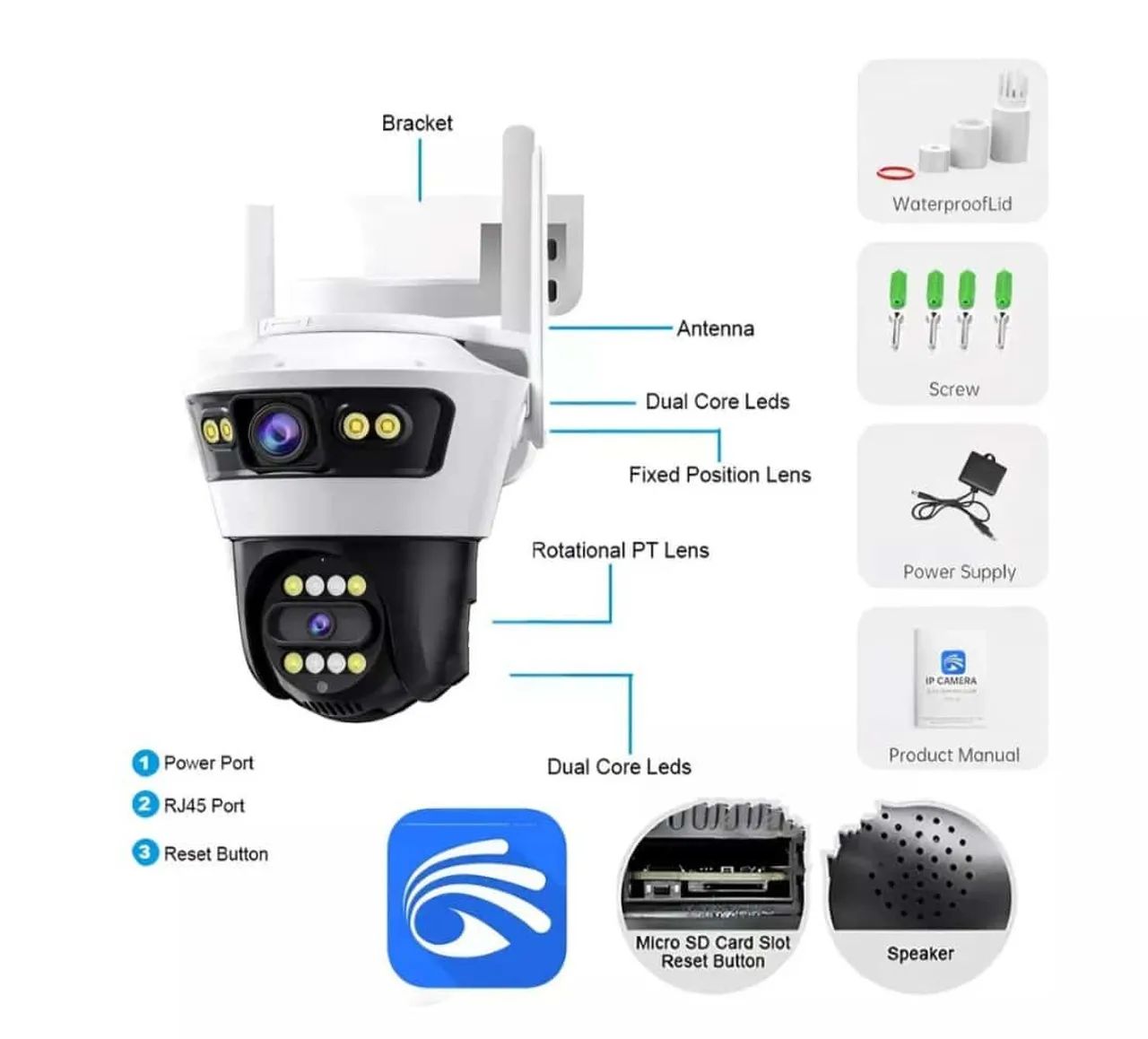 Câmera De Segurança Speed Wifi Lente Dupla<br>Câmera De Segurança Speed Wifi Lente Dupla - Foto 2