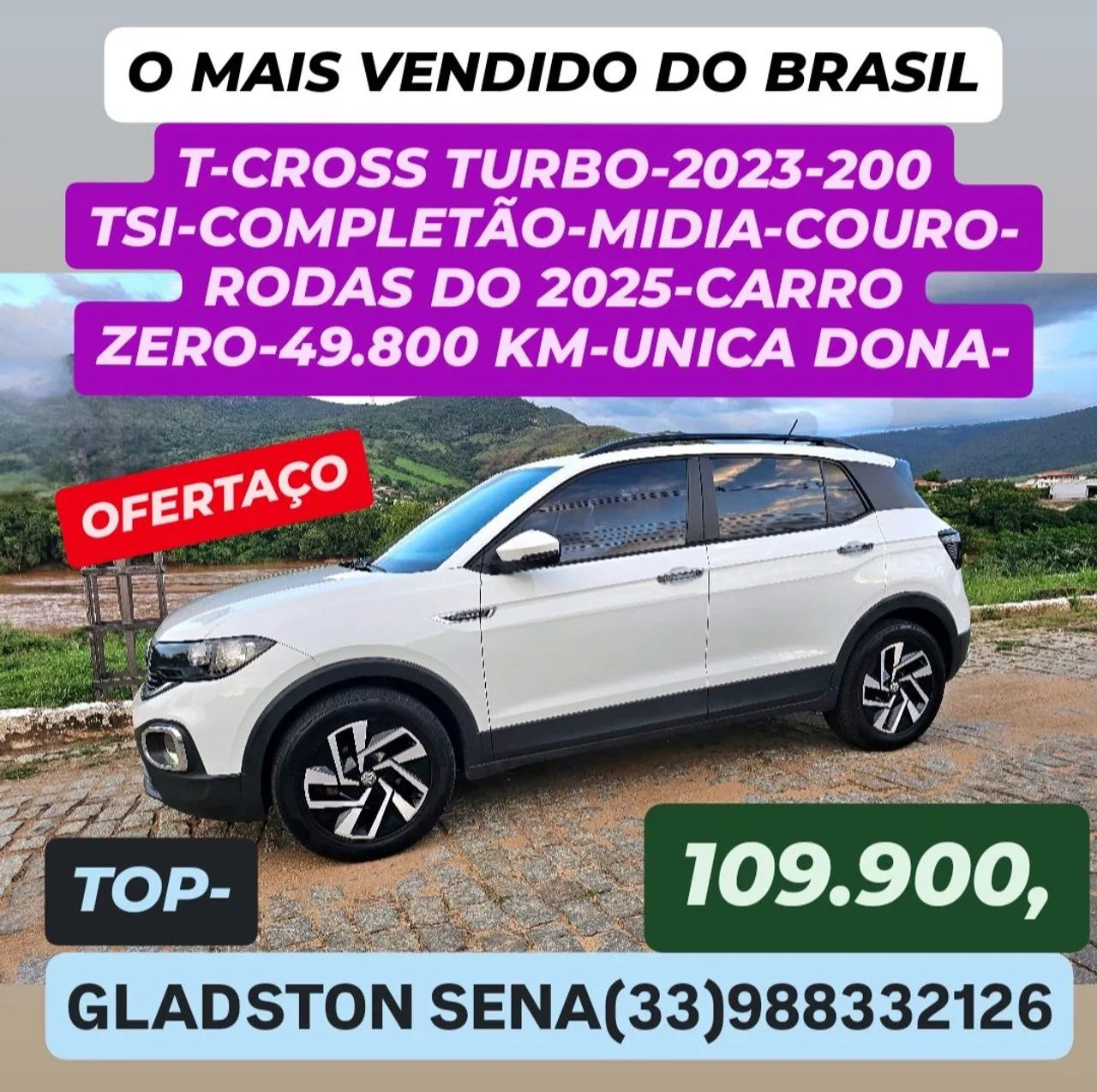 t-cross-200 turbo-2023-completasso-igual zero-completasso-maravilhoso-unica dona-lindo