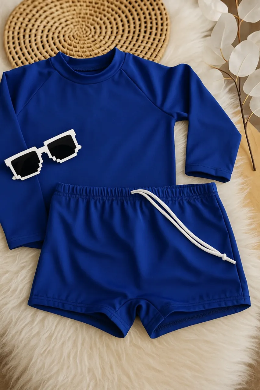 Conjunto de Praia Azul Infantil