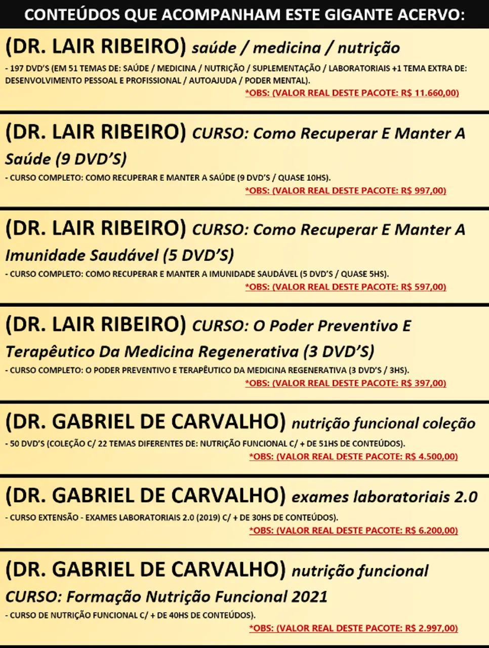 Dr. Lair Ribeiro Medicine and Nutrition Super Package: Multiple Courses by Renowned Doctors, Various Topics