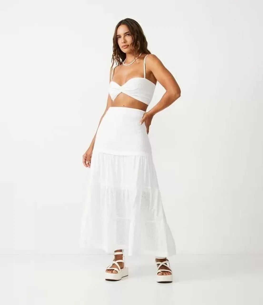 Saia new midi texturizada 100 Ou Conjunto (Saia e Top) 150