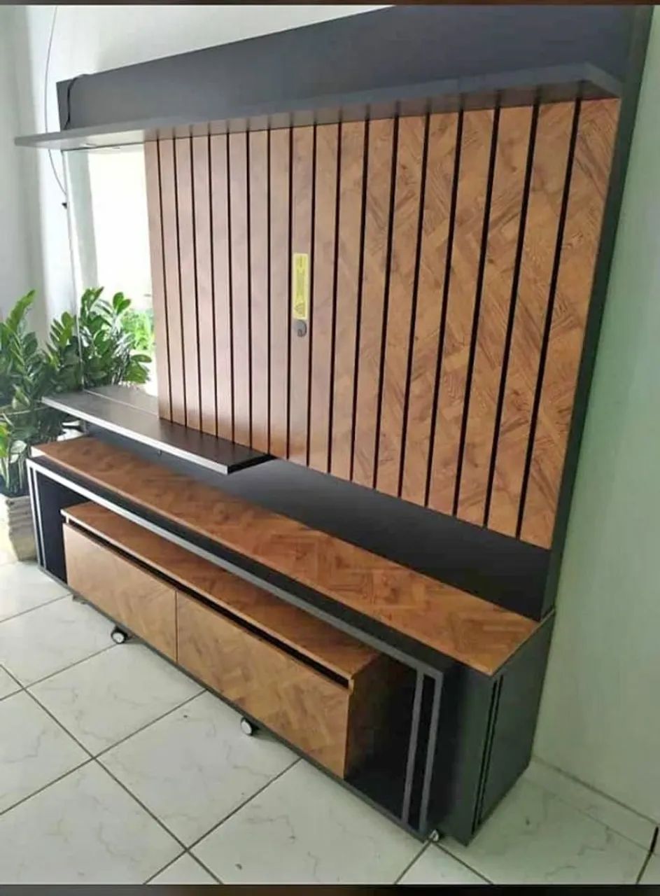 Home Theater Ripado Painel com LED para TV até 65" (Novo) Entrega Grátis!  - Foto 2
