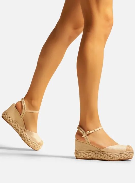 AREZZO - Sandália Espadrilhe Off-White Tramada Strass - Foto 4