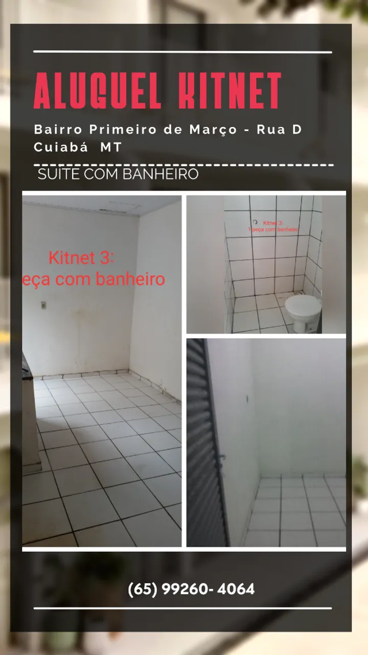 ALUGO KITNET PRIMEIRO DE MARÇO - CUIABÁ MT