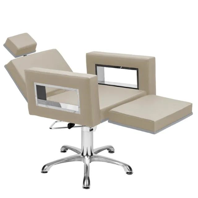 Cadeira Para Maquiagem Lisboa Inox Reclinável C/Ap Base Hidráulica Estrela - Foto 4