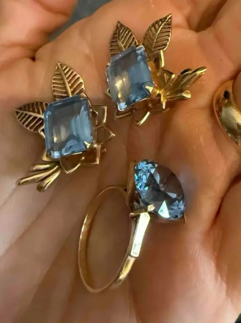 Conjunto em ouro e pedra maravilhoso - Foto 4