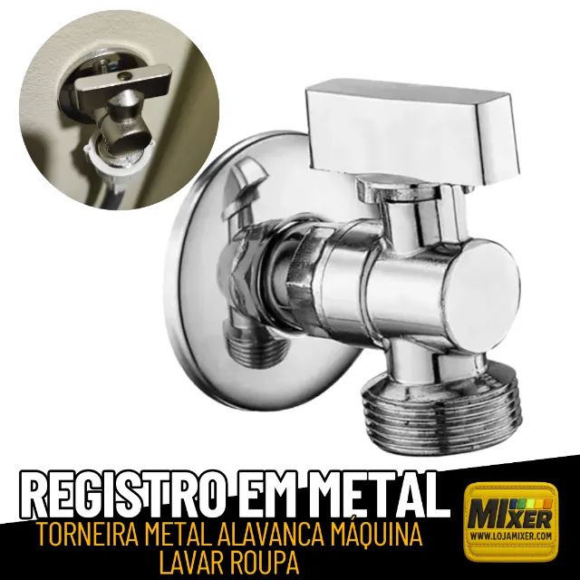 Torneira Registro Máquina Lavar Roupa Louça Jardim 1/2 para 3/4 - CS546