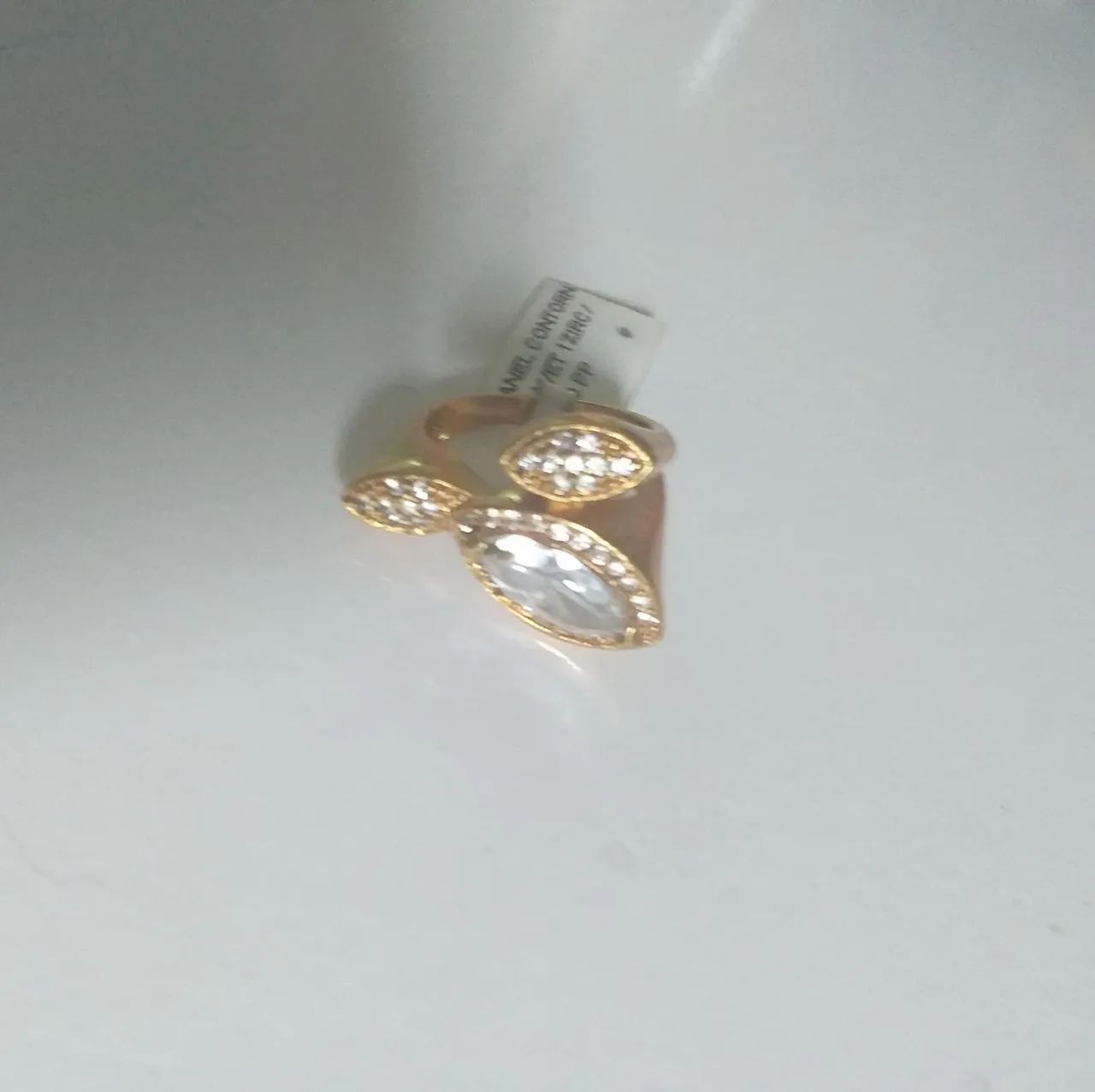 Anel semi jóias banhado á ouro - Foto 2