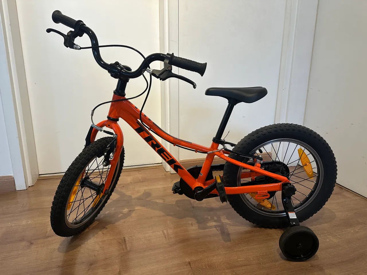 Bicicleta Infantil TREK aro 16 Laranja Ciclismo Água Branca
