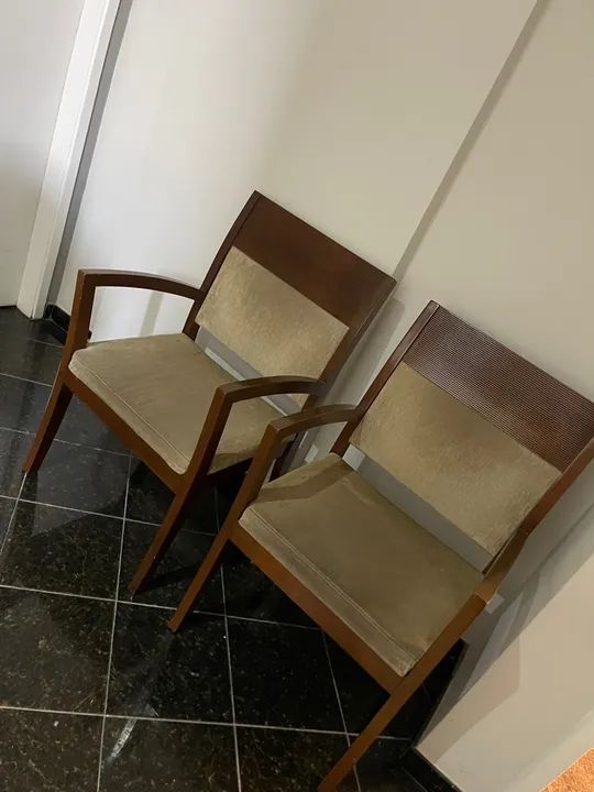 Conjunto de 6 Cadeiras de Madeira Maciça com Estofado/ conjunto com 6 cadeiras - Foto 3