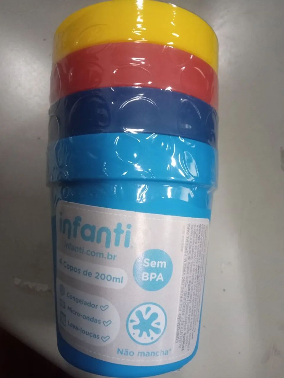Copos infantis 200ml sem BPA 4 unidades